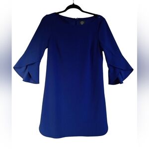 VINCE CAMUTO Bell Flare Sleeve Cobalt Blue Dress SZ 4